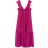 Mango Ramona Long Dress with Ruffle Neckline - Fuchsia