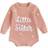 Shein Baby Girl Sweater Romper Letter Floral Knit - Cute Letter