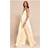 PrettyLittleThing Satin V Neck Wide Leg Jumpsuit - Butter Yellow