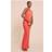 PrettyLittleThing Double Layer Slinky One Shoulder Maxi Dress - Orange