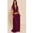 PrettyLittleThing Petite Wine Plisse Fitted Waist Maxi Skirt - Red