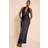 PrettyLittleThing Satin Knot Detail Maxi Dress - Black