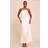 PrettyLittleThing Cream Satin Bandeau Maxi Dress - White