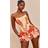 PrettyLittleThing Floral Chiffon Strappy Frill Detail Playsuit - Pink