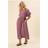 Yours Frill Textured Maxi Dress - Pink