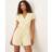Glamorous V Neck Playsuit - White Yellow