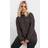 Yours Curve Women's Plus Size Twist Knit Jumper - Brown