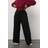Yours Wide Leg Leggings Women's Curve Plus Size - Black