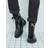 River Island Womens Black Patent Lace Up Buckled Chunky Boots
