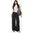boohoo Womens Woven Drawcord Flared Trousers - Black