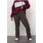 Yours Elasticated Flared Leggings - Brown