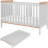 Tutti Bambini Rio Cot Bed with Cot Top Changer & Mattress - Dove Grey/Oak 29.5x56.8"