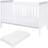 Tutti Bambini Rio Cot Bed with Cot Top Changer & Mattress White/Dove Grey 29.5x56.8"