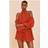 PrettyLittleThing Ruffle Off Shoulder Playsuit - Orange