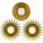 BONNYCO Pack of 3 Gold Wall Mirror 25cm