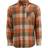 Magellan Outdoors Canyon Creek Long Sleeve Flannel Shirt - Amber Brown/Humus/Olive Night Buffalo