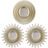 BONNYCO Pack of 3 Gold Wall Mirror 25cm