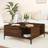 vidaXL Engineered Wood Brown Oak Coffee Table 80x80cm