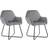 vidaXL Velvet Grey Esszimmerstuhl 84cm 2Stk.