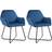 vidaXL Velvet Blue Esszimmerstuhl 84cm 2Stk.