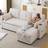 Aka Convertible L Shaped Sleeper Beige Sofa 211cm 3 Seater