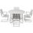 Grythyttan 9A+A2 - White Lacquered Oak/Galvanized Matgrupp, 1 Bord inkl. 4 Stolar