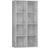 vidaXL Wood Concrete Gray Book Shelf 130cm