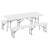 OutSunny 3 Piece Folding Picnic Table and Bench Set White