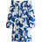 H&M Off The Shoulder Dress - White/Blue Patterned