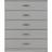 SECONIQUE Dakota Light Grey Chest of Drawer 75x90.5cm