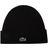 Lacoste Rib Knit Carded Wool Beanie - Noir