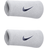 Nike Swoosh Doublewide Wristband 2-pack - White/Obsidian