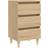 vidaXL Solid Wood Smoked Oak Sängbord 35x40cm