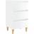 vidaXL Solid Wood High Gloss White Sängbord 35x40cm