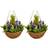 Selections Lavender Eucalyptus Topiary Hanging Baskets 25cm Artificial Plant