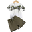 Shein Tween Boys' Letter Graphic Print Short Sleeve T-Shirt And Shorts Set