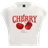 Shein Slaydiva Casual Simple Red Cherry Pattern Letter Print Loose Cropped Round Neck Short Sleeve T-Shirt For Women,Slightly Sheer Suitable For Summer