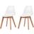 vidaXL Plastic White Kitchen Chair 82cm 2pcs