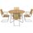 Grythyttan 9A+A2 - Untreated Teak/Hot-Dip Galvanized Matgrupp, 1 Bord inkl. 4 Stolar