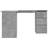 vidaXL Corner Concrete Grey Skrivbord 100x145cm