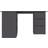 vidaXL Corner Gray Writing Desk 100x145cm
