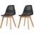 vidaXL Plastic Black Kitchen Chair 82cm 2pcs