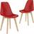vidaXL Plastic Red Kitchen Chair 82cm 2pcs