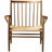 FDB Møbler J82 Smoked Oak/Natural Wicker Loungestol 82cm