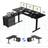 Flexispot Adjustable L-Shaped Electric Desk Sit Stand Black Writing Desk 70x160cm