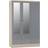 SECONIQUE Nevada Grey Gloss/Light Oak Effect Veneer Wardrobe 116x182.5cm