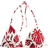 H&M Push Up Triangle Bikini Top - White/Dark Red Patterned