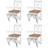 vidaXL 241513 White/Natural Kitchen Chair 86cm 4pcs