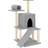 vidaXL Cat Tree with Sisal Scratching Posts 110.5cm Light Grey