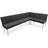 Dunelm Kendall Corner Dining Velvet Black Settee Bench 229.5x87cm